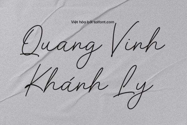 Font TF Misty Grey Việt hóa miễn phí, kiểu chữ ký viết tay tinh tế dành cho thiết kế thiệp cưới và ấn phẩm mỹ phẩm.